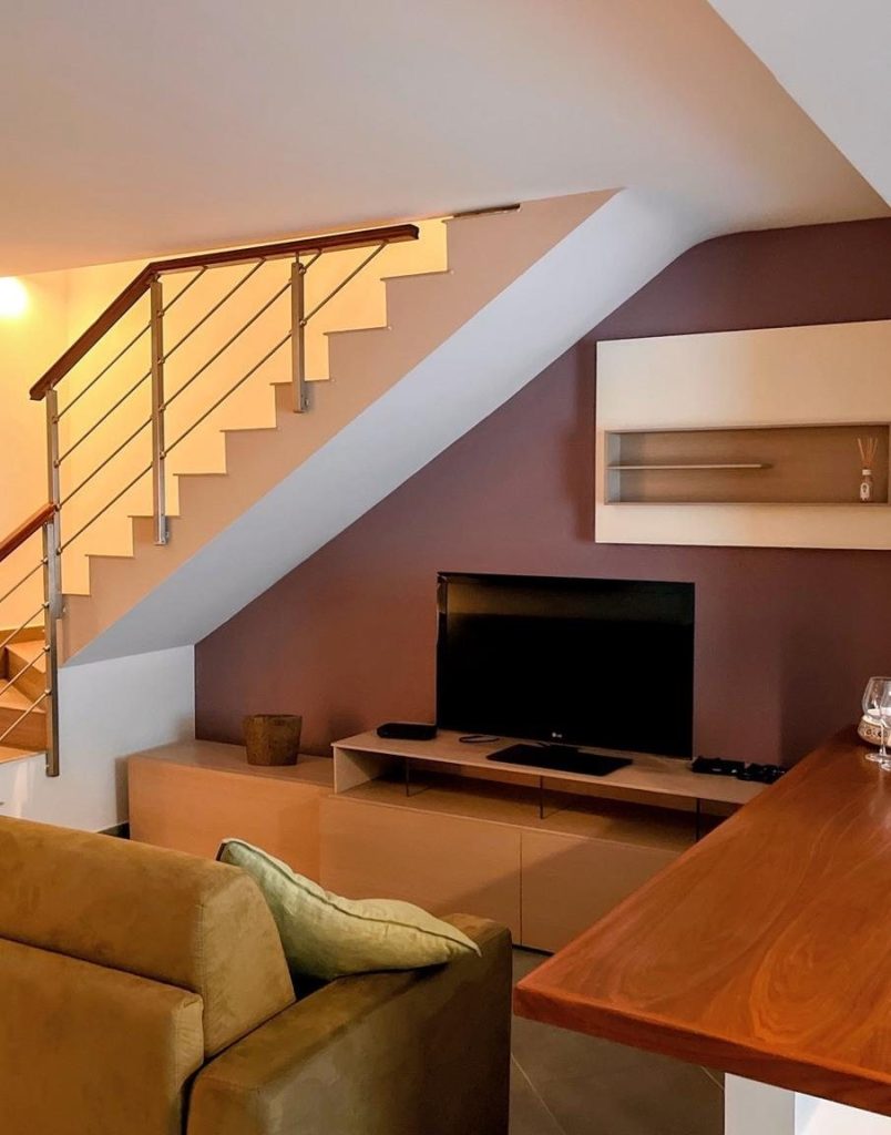 TV corner under the staircase